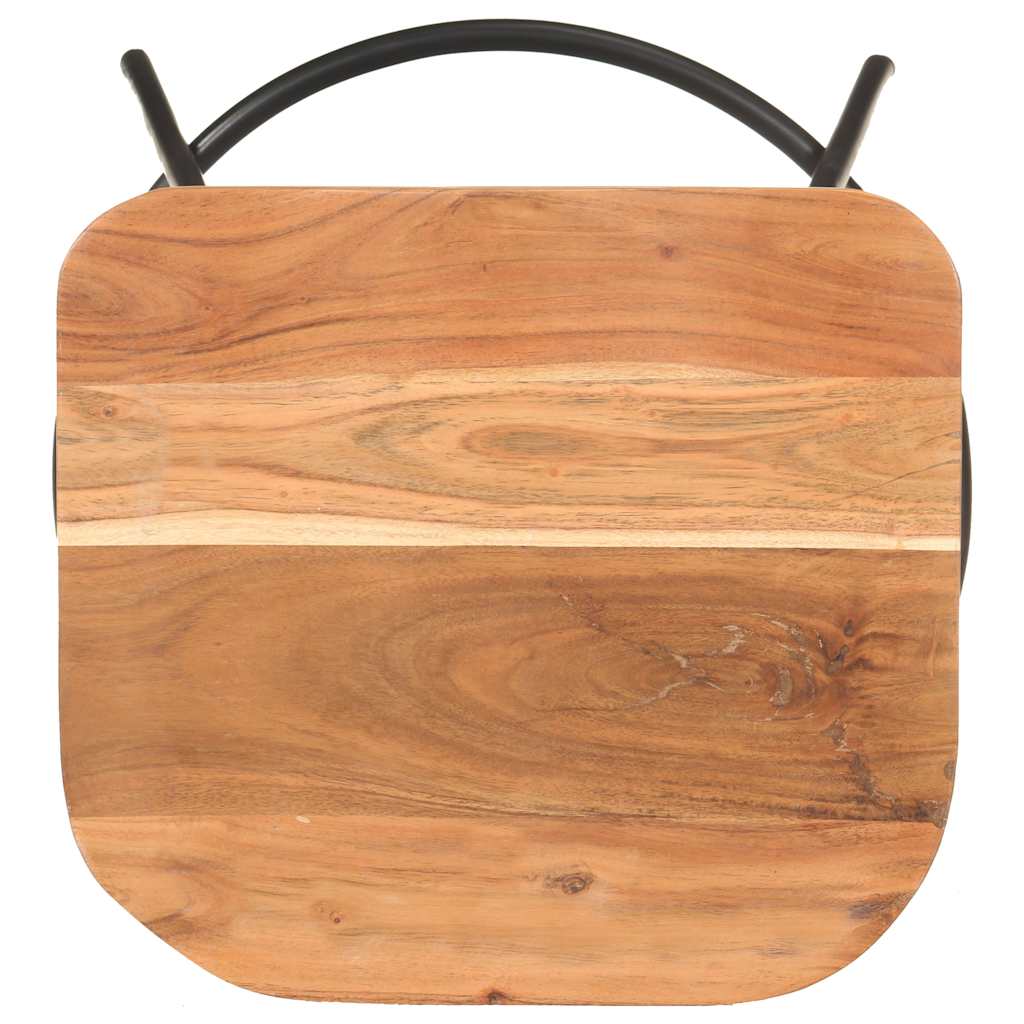 2-Piece Solid Acacia Wood Bar Stools - Rustic Charm for Any Space