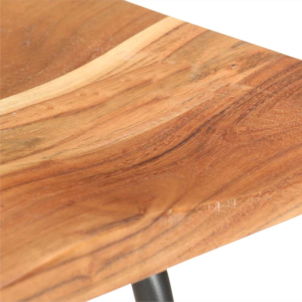 2-Piece Solid Acacia Wood Bar Stools - Rustic Charm for Any Space