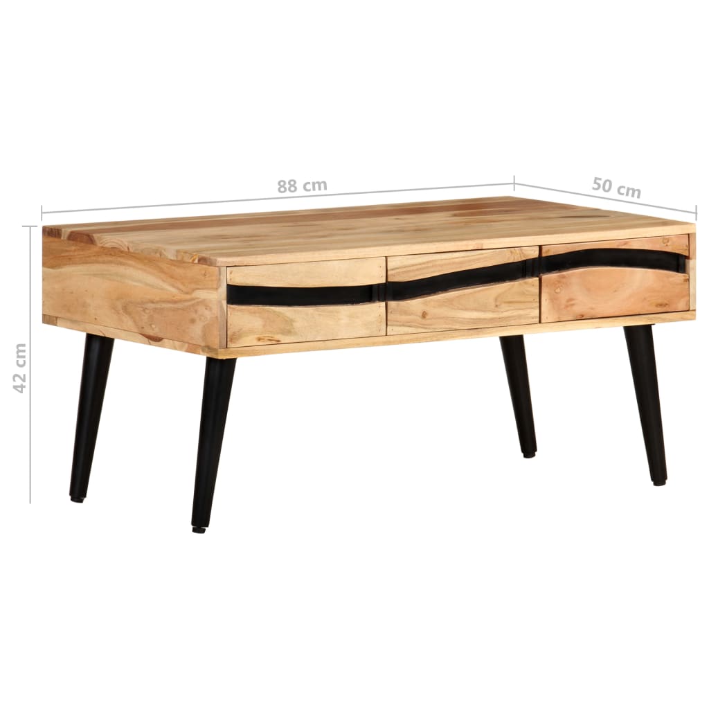 Coffee Table 88x50x42 cm Solid Acacia Wood