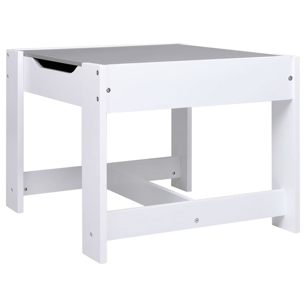 White MDF Kids' Table & 2 Chairs Set - Perfect for Play & Study
