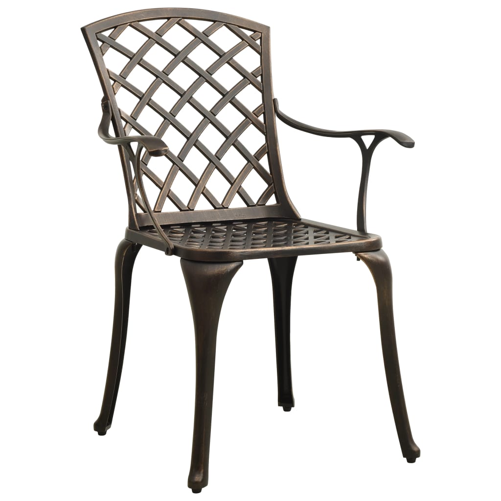 Bronze Cast Aluminium Garden Chairs, Set of 2 - Durable & Stylish