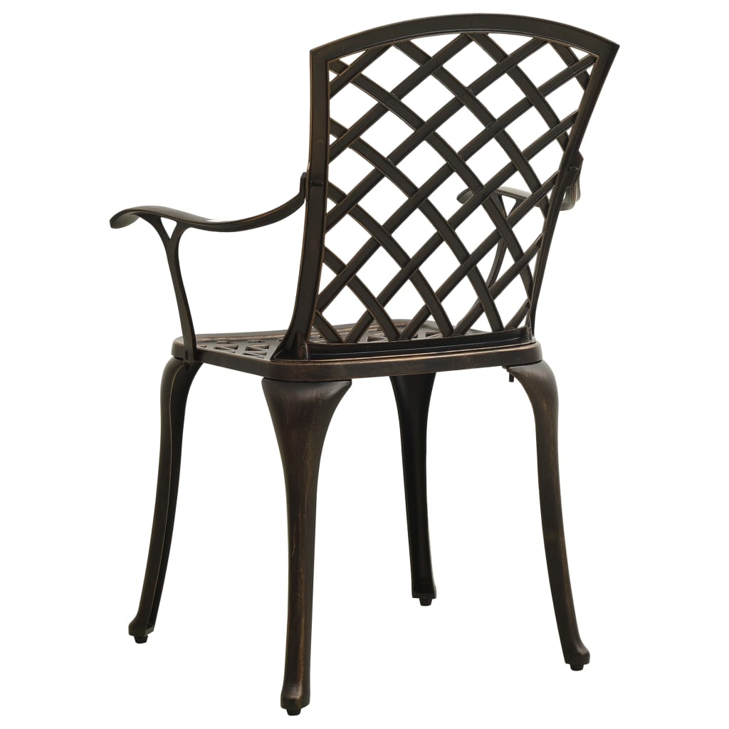 Bronze Cast Aluminium Garden Chairs, Set of 2 - Durable & Stylish