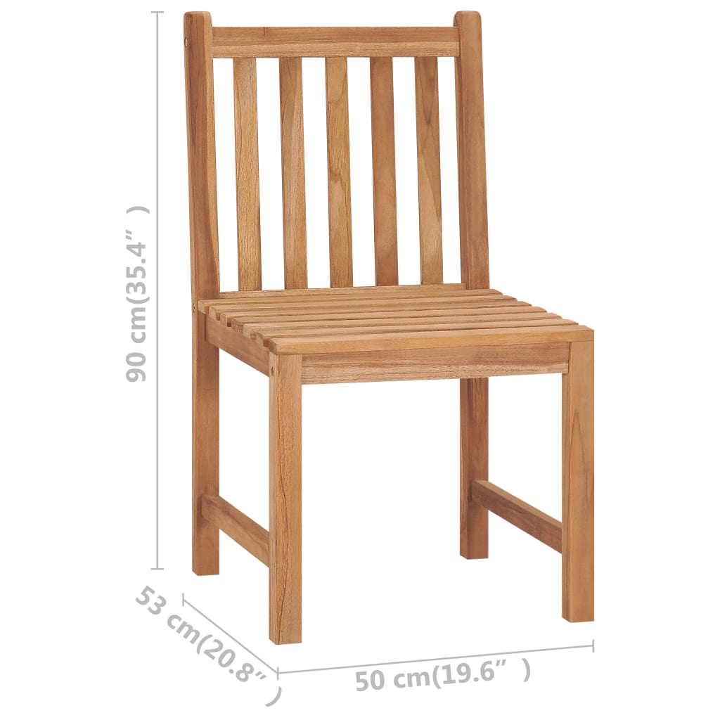 Solid Teak Wood Garden Chairs Set of 2 - Outdoor Seating Elegance