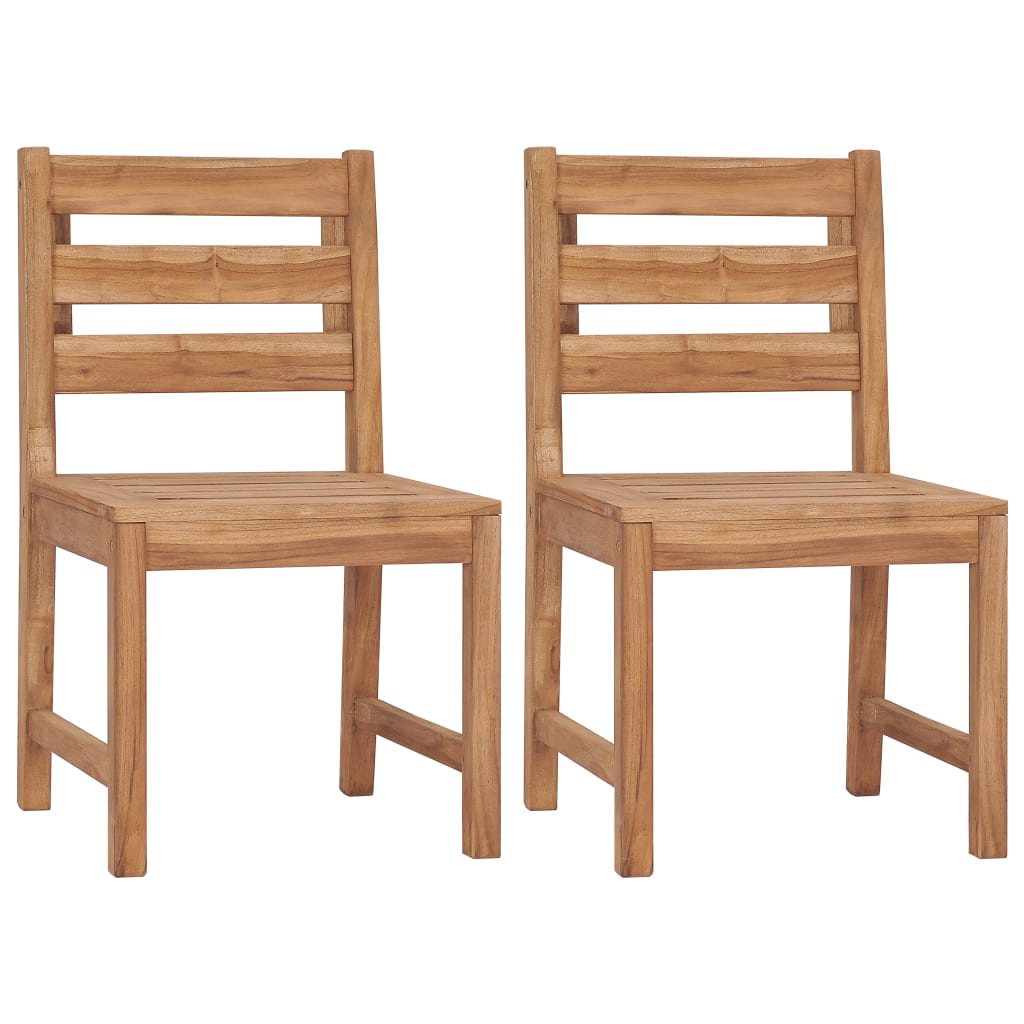 Solid Teak Wood Garden Chairs Set of 2 - Durable & Stylish