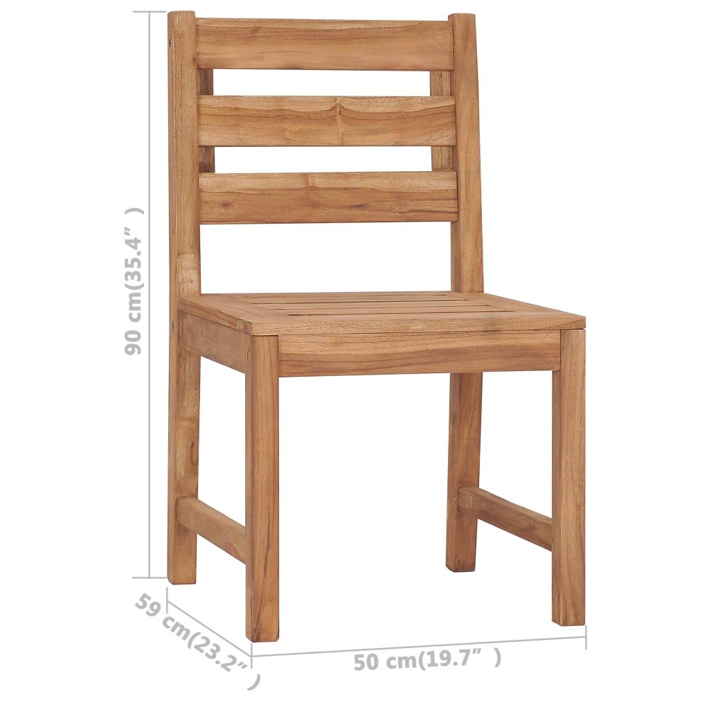 Solid Teak Wood Garden Chairs Set of 2 - Durable & Stylish