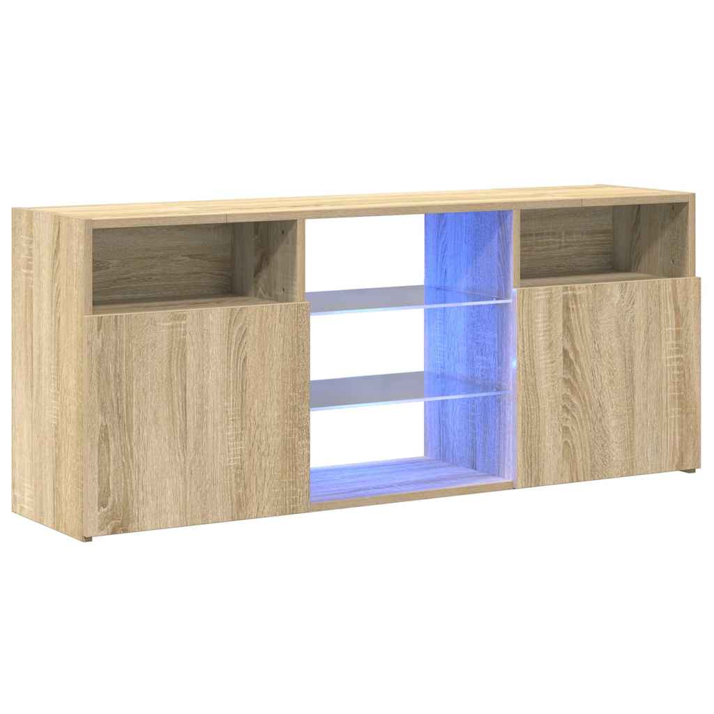 TV Cabinet with LED Lights Sonoma Oak 120x30x50 cm