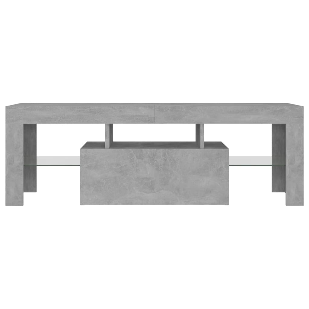 TV Cabinet with LED Lights Concrete Grey 120x35x40 cm