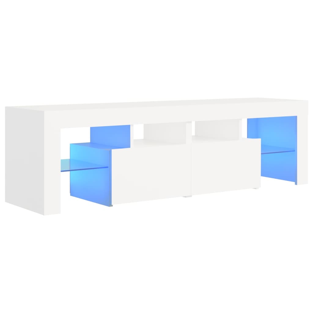 TV Cabinet with LED Lights White 140x36.5x40 cm