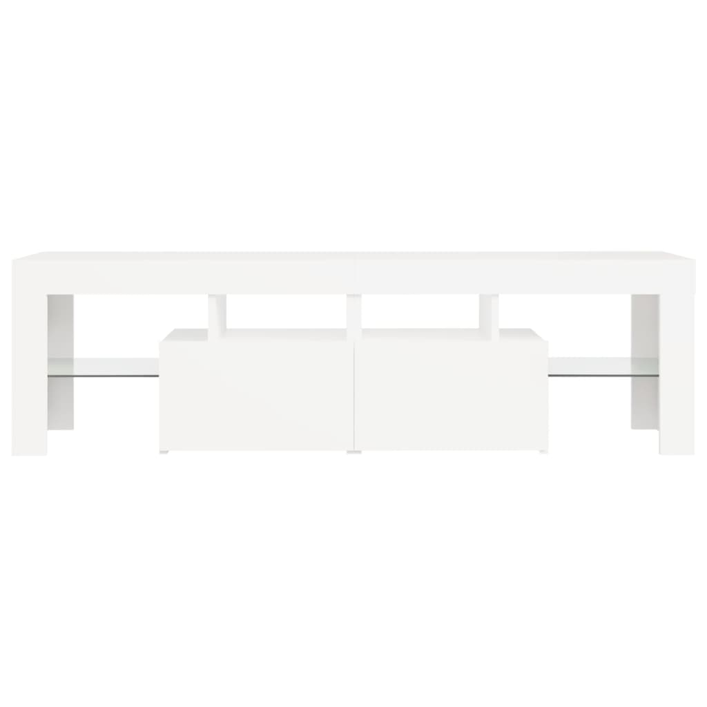 TV Cabinet with LED Lights White 140x36.5x40 cm