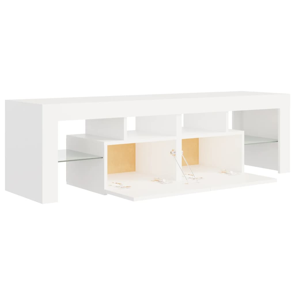 TV Cabinet with LED Lights White 140x36.5x40 cm