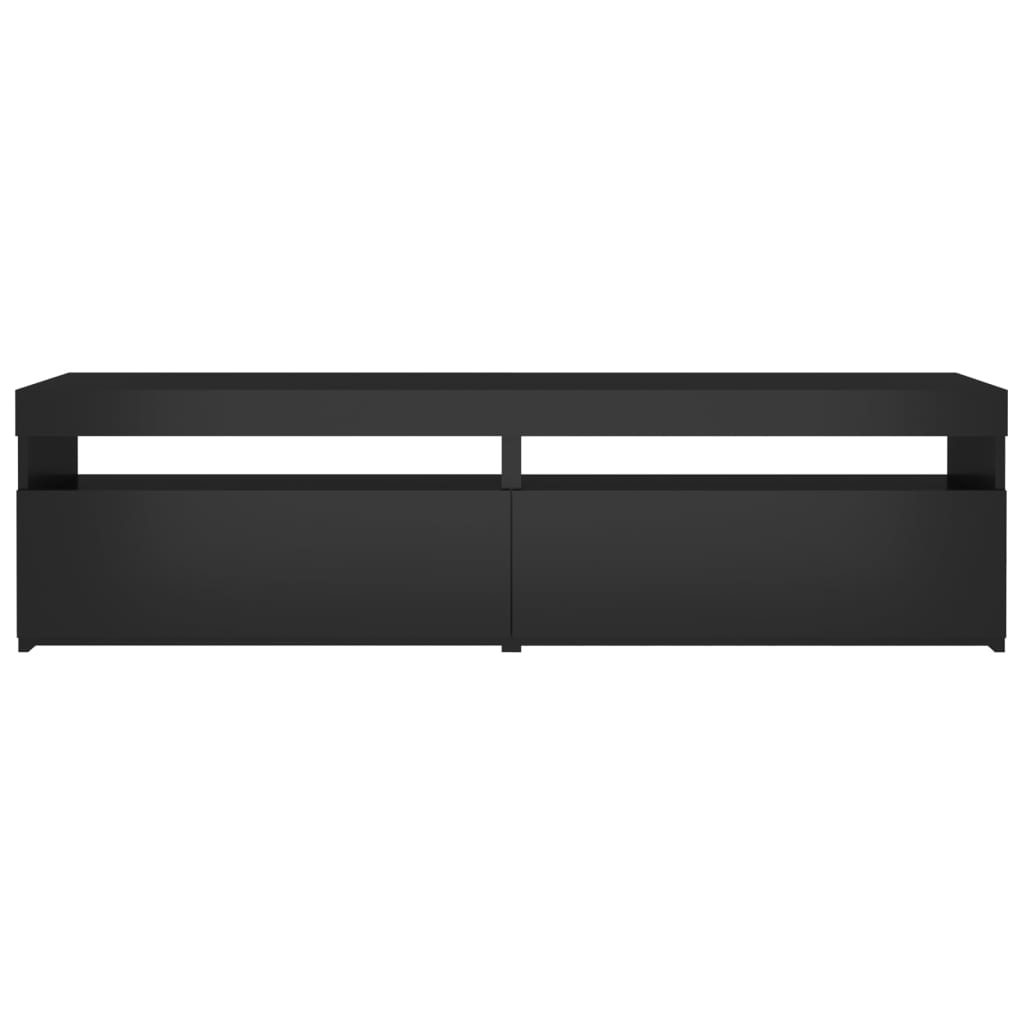 TV Cabinets 2 pcs with LED Lights Black 75x35x40 cm
