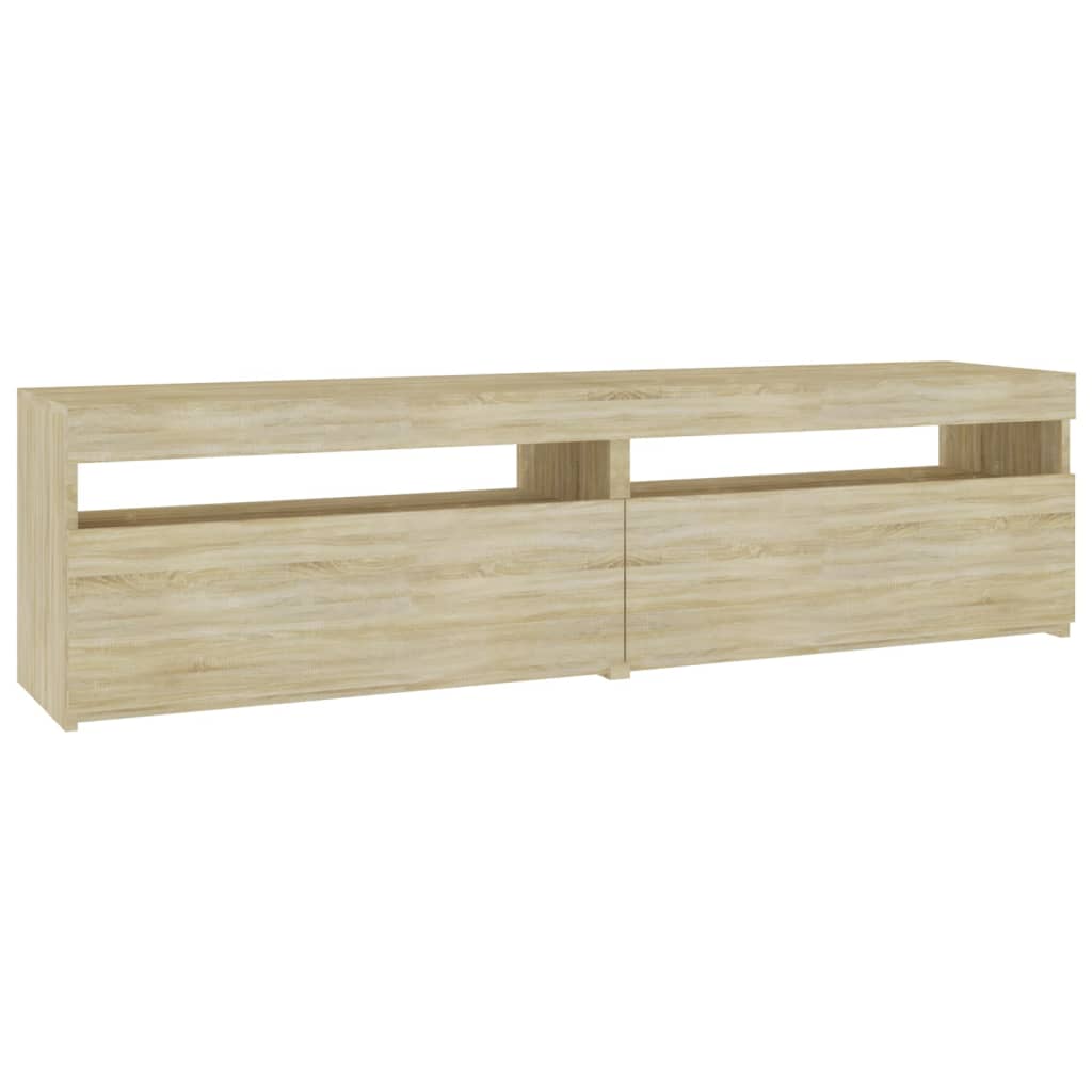 TV Cabinets 2 pcs with LED Lights Sonoma Oak 75x35x40 cm