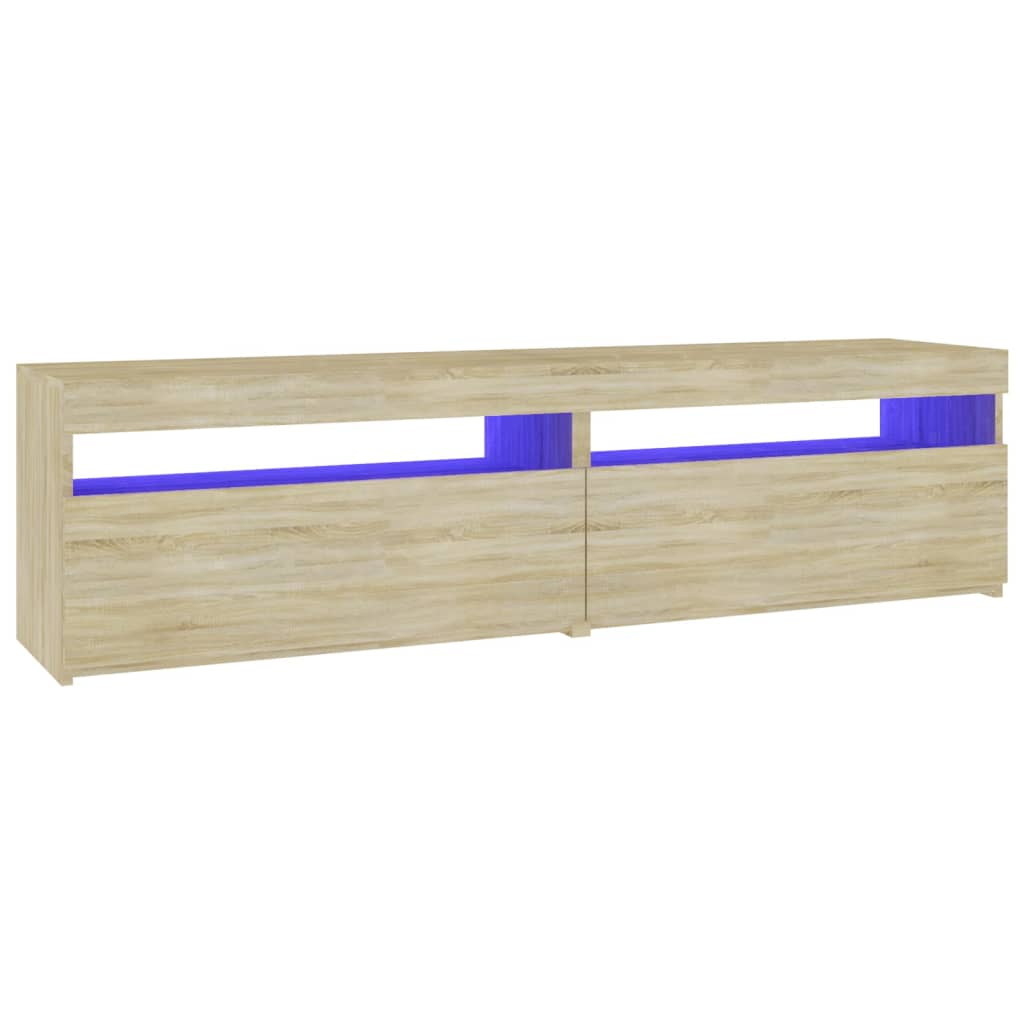 TV Cabinets 2 pcs with LED Lights Sonoma Oak 75x35x40 cm
