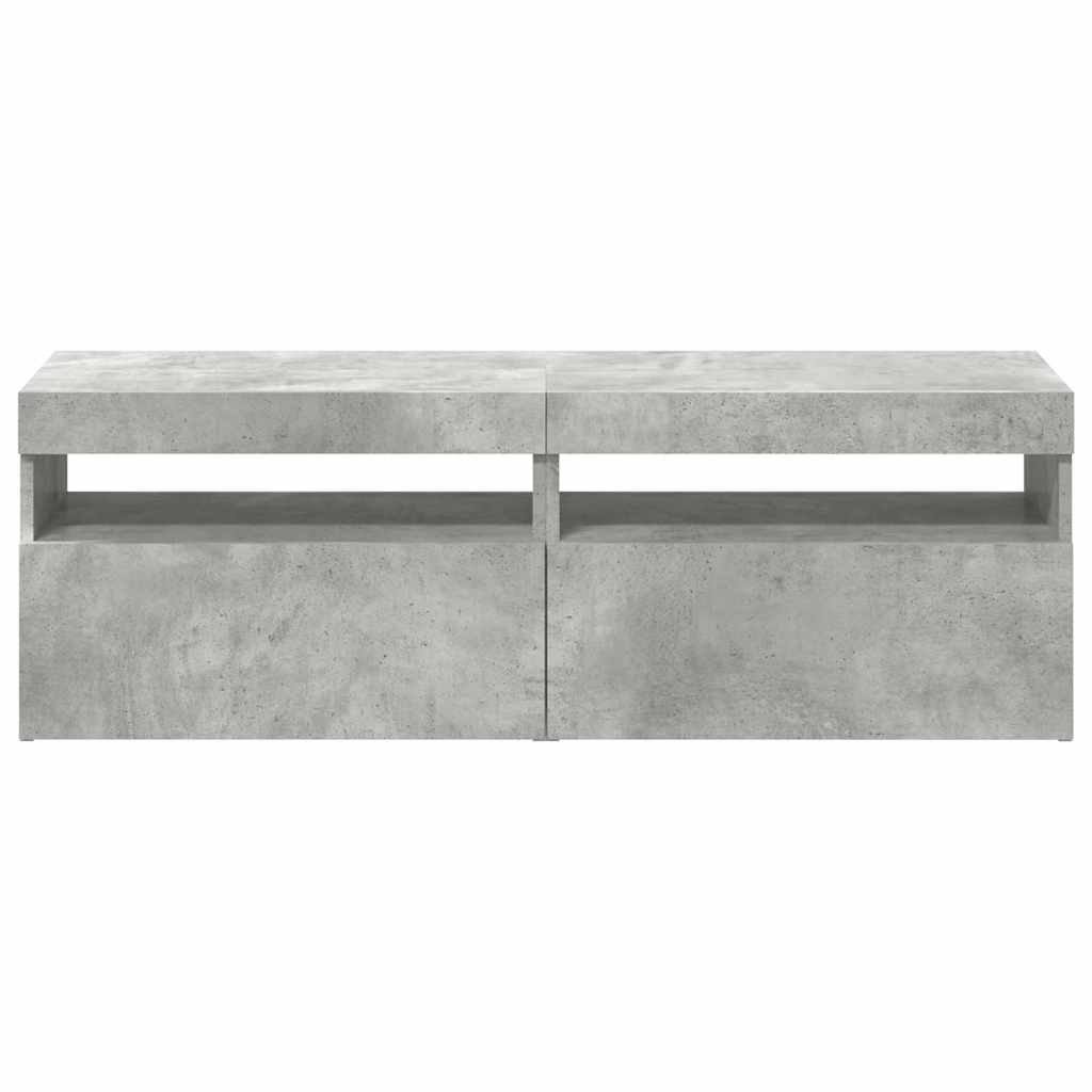 TV Cabinets with LED Lights 2 pcs Concrete Grey 60x35x40 cm