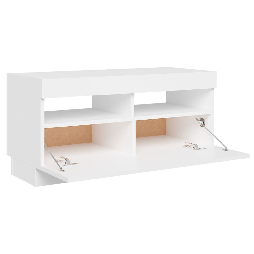 TV Cabinet with LED Lights White 80x35x40 cm
