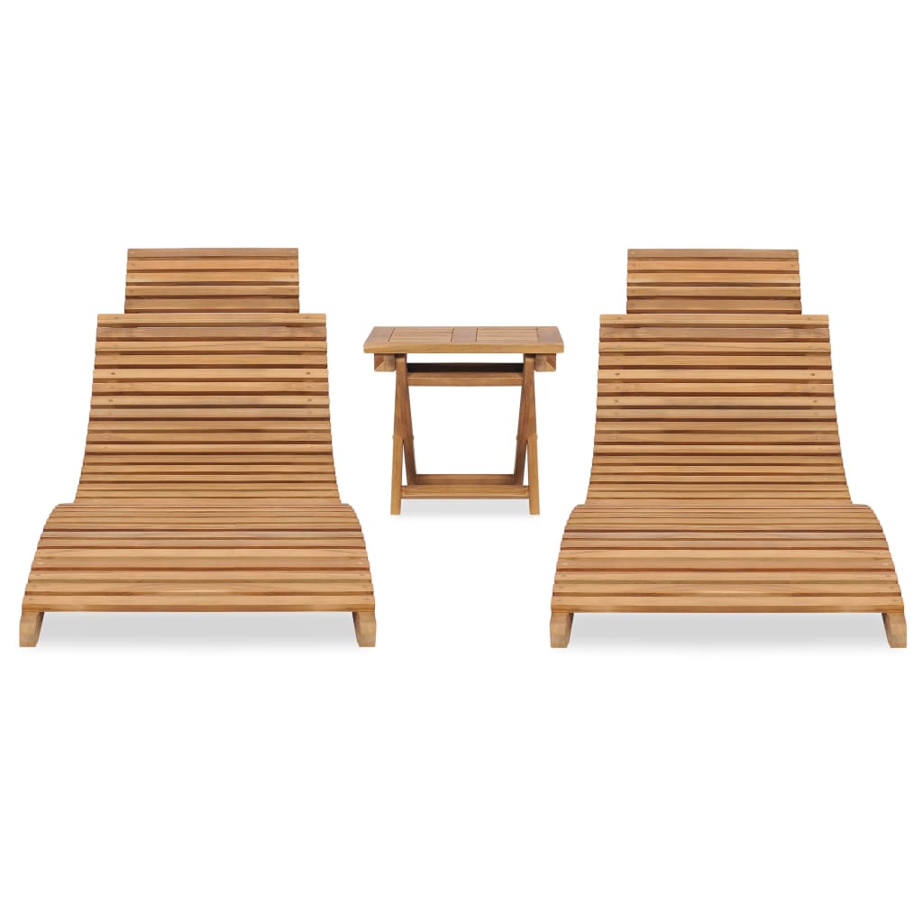 Teak 3-Piece Folding Garden Lounge Set: Durable & Stylish!