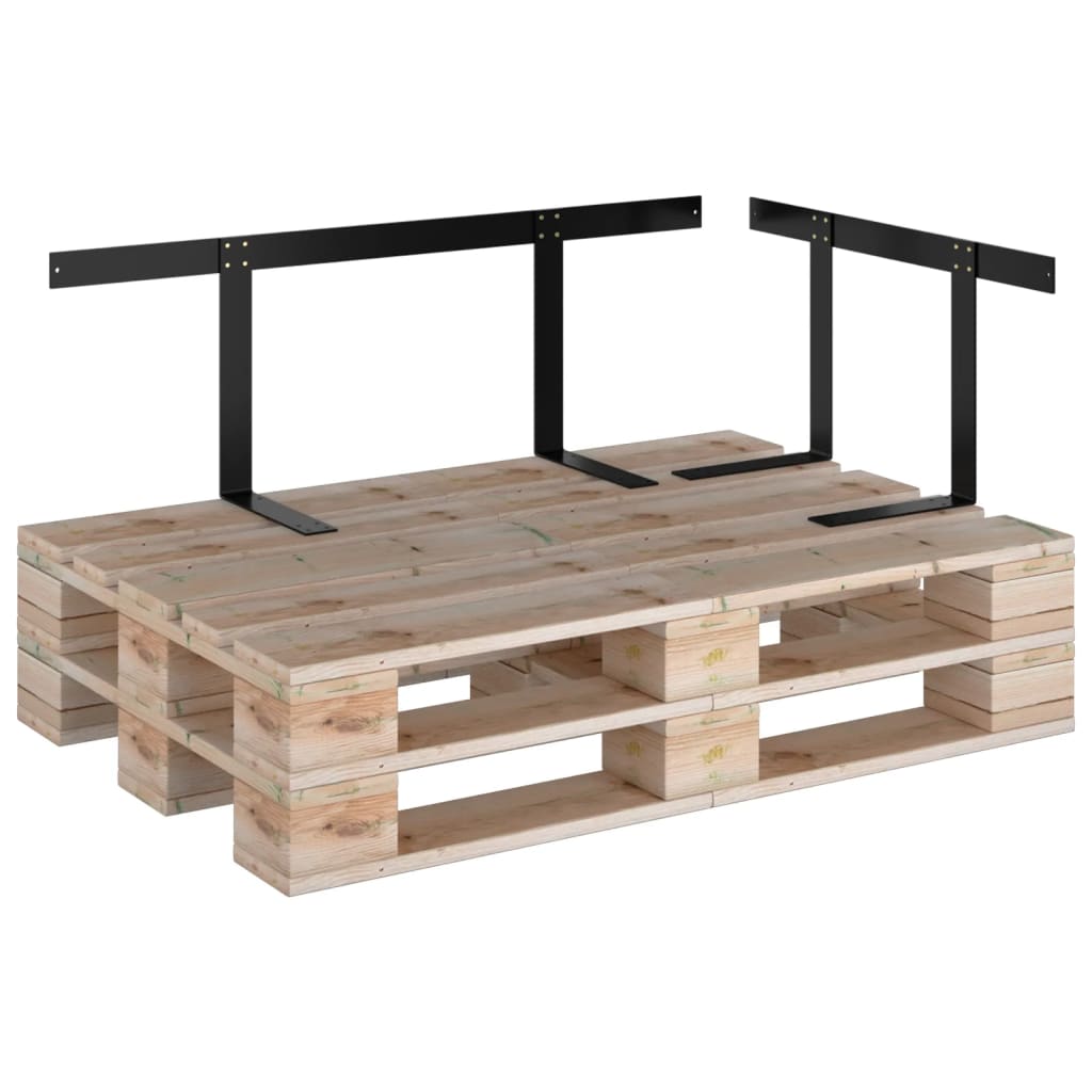 Black Iron Backrest for Pallet Sofa - 110 cm Comfort and Style