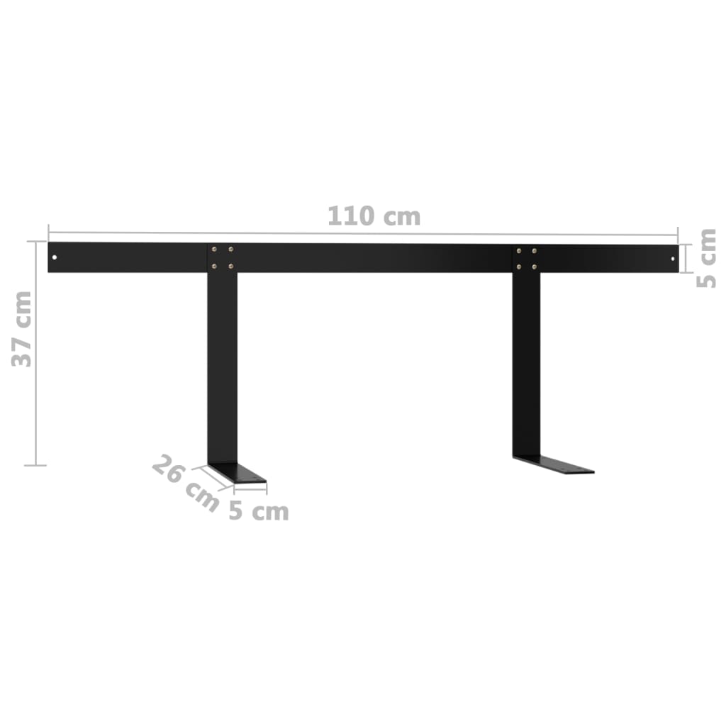 Black Iron Backrest for Pallet Sofa - 110 cm Comfort and Style