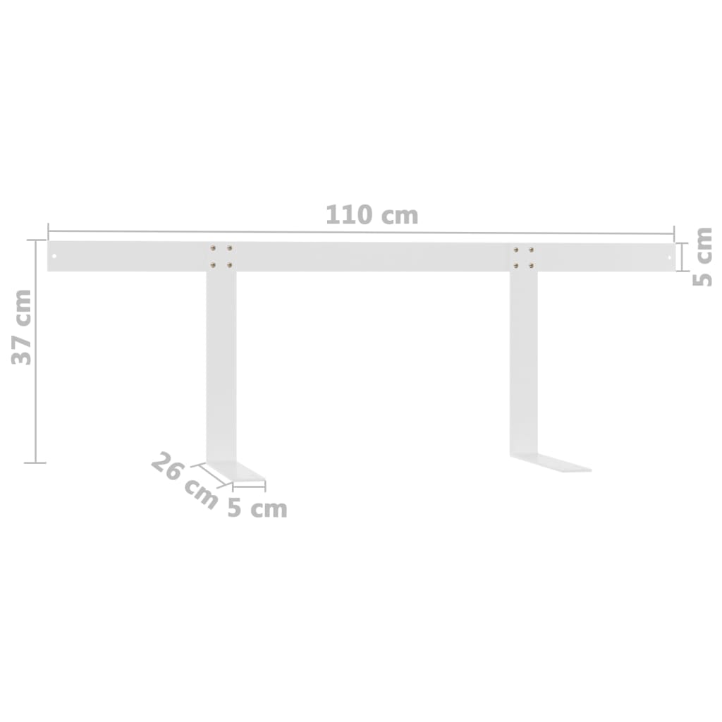 White Iron Backrest for Pallet Sofa - 110 cm Comfort & Style