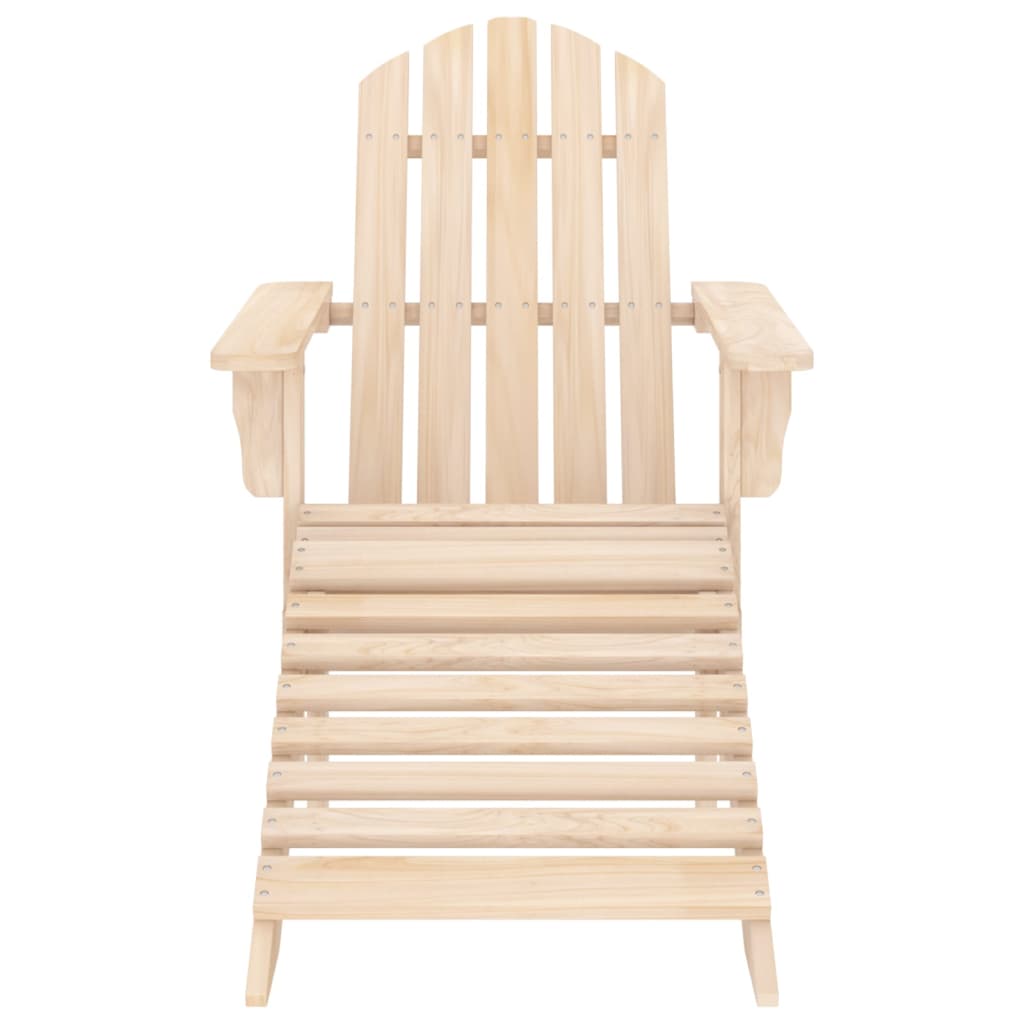 Solid Fir Wood Garden Adirondack Chair & Ottoman Set