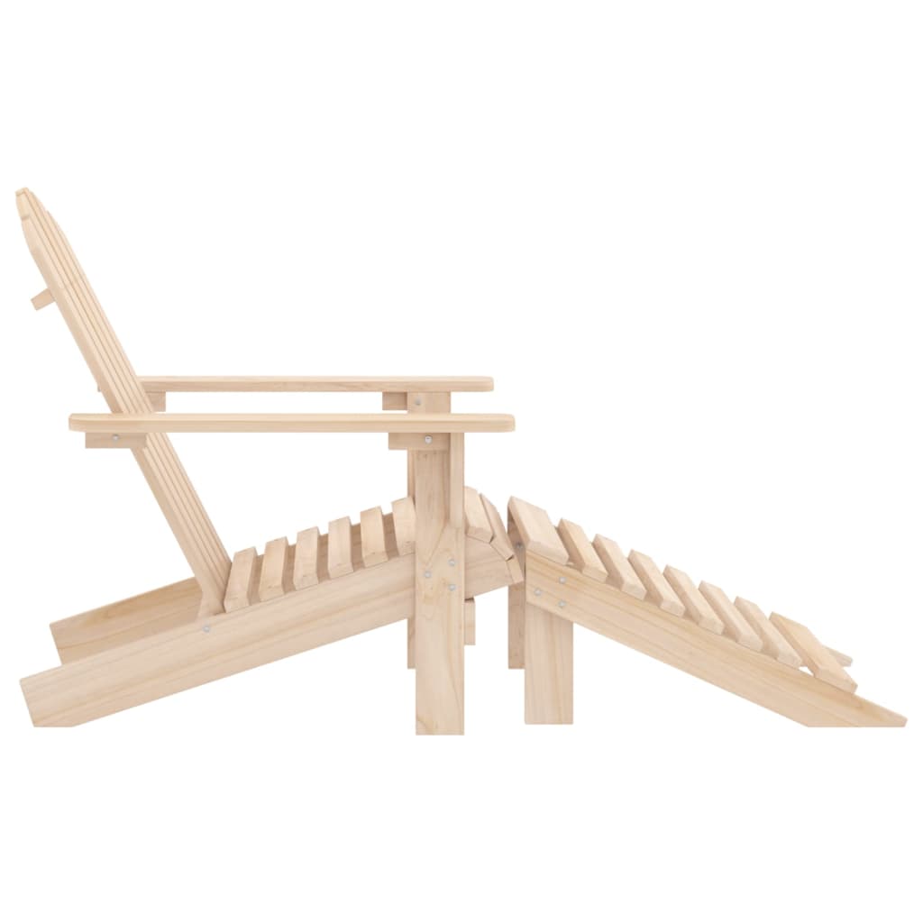 Solid Fir Wood Garden Adirondack Chair & Ottoman Set