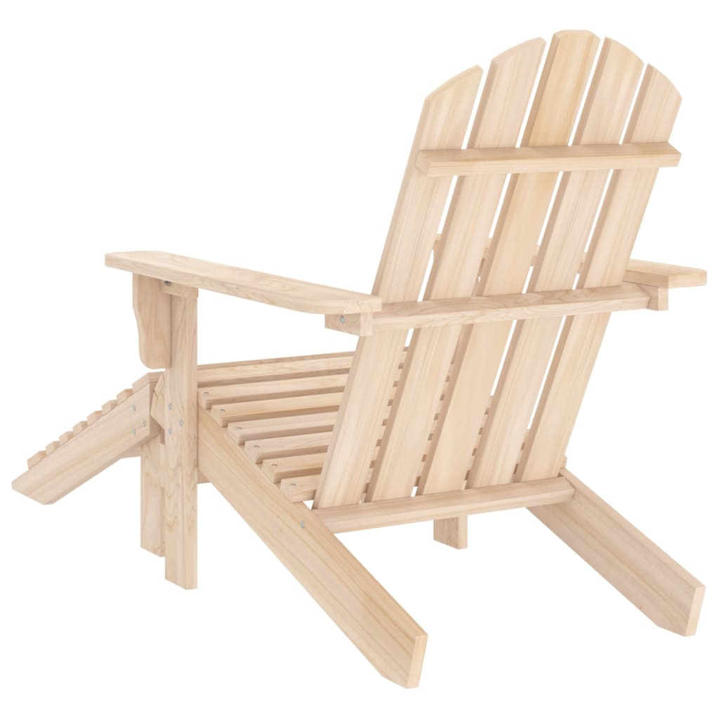 Solid Fir Wood Garden Adirondack Chair & Ottoman Set