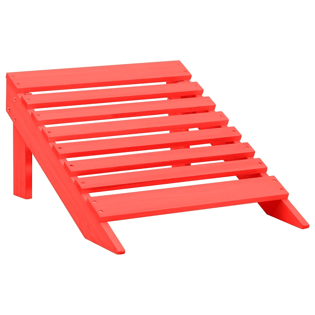 Red Fir Wood Garden Adirondack Chair with Ottoman - Solid & Stylish