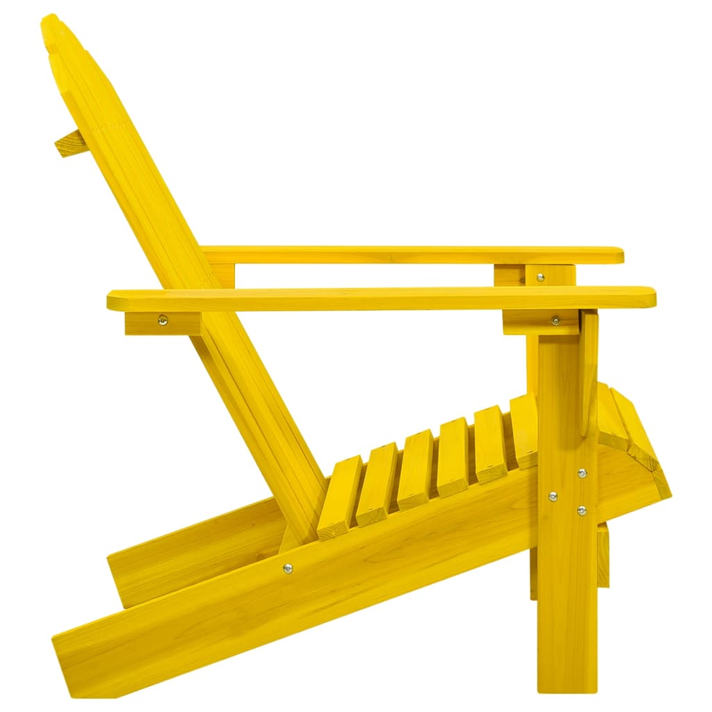 Yellow Solid Fir Wood Adirondack Chair for Garden Relaxation
