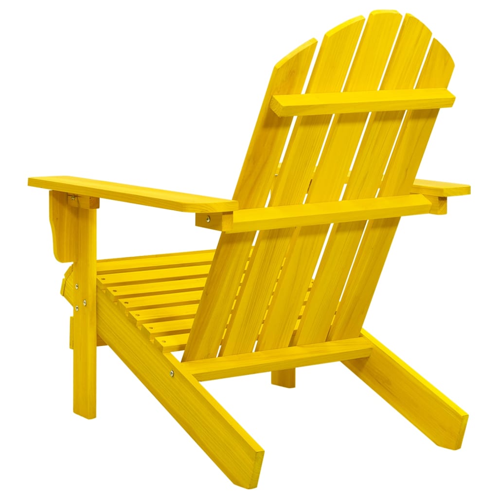 Yellow Solid Fir Wood Adirondack Chair for Garden Relaxation