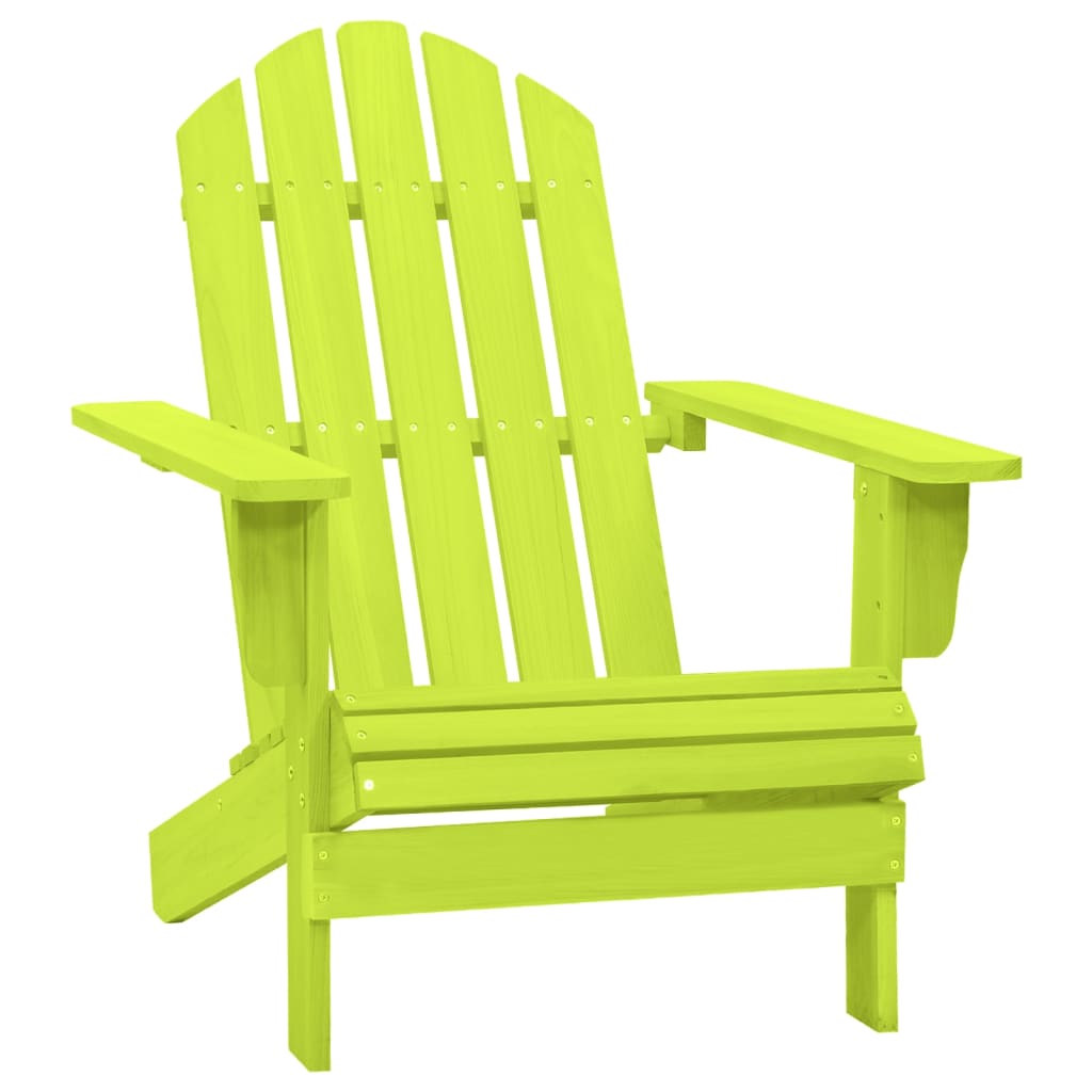 Green Adirondack Chair - Solid Fir Wood for Garden Relaxation