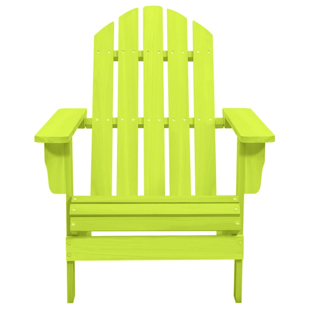 Green Adirondack Chair - Solid Fir Wood for Garden Relaxation