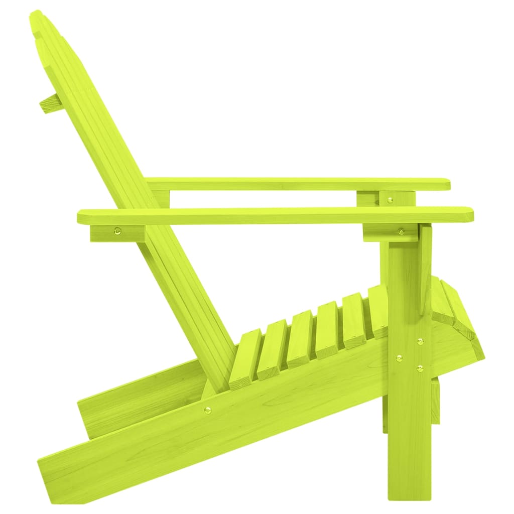 Green Adirondack Chair - Solid Fir Wood for Garden Relaxation
