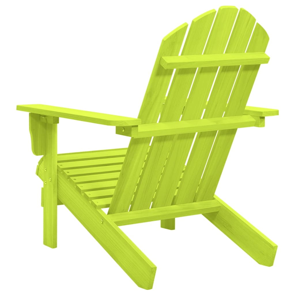 Green Adirondack Chair - Solid Fir Wood for Garden Relaxation