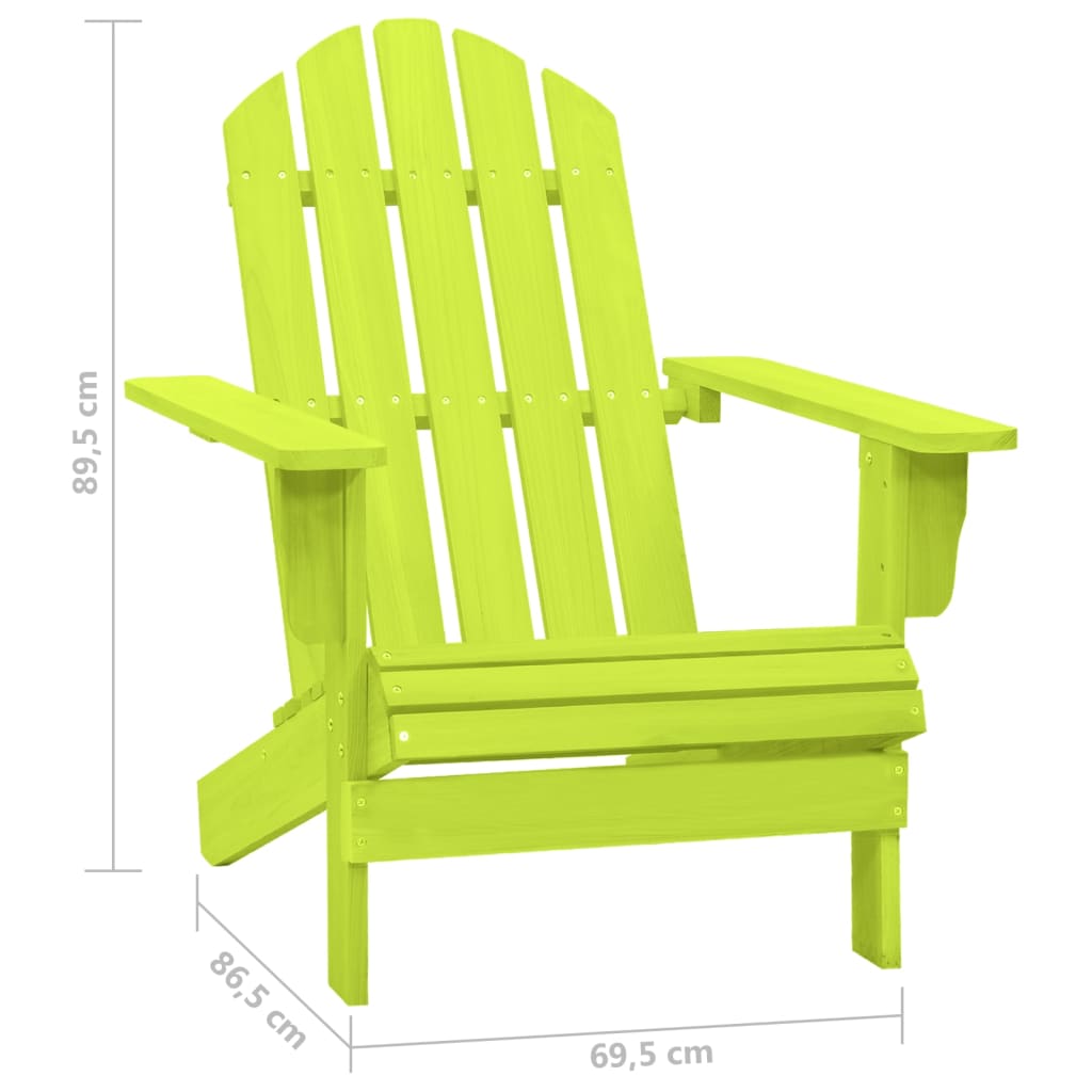 Green Adirondack Chair - Solid Fir Wood for Garden Relaxation