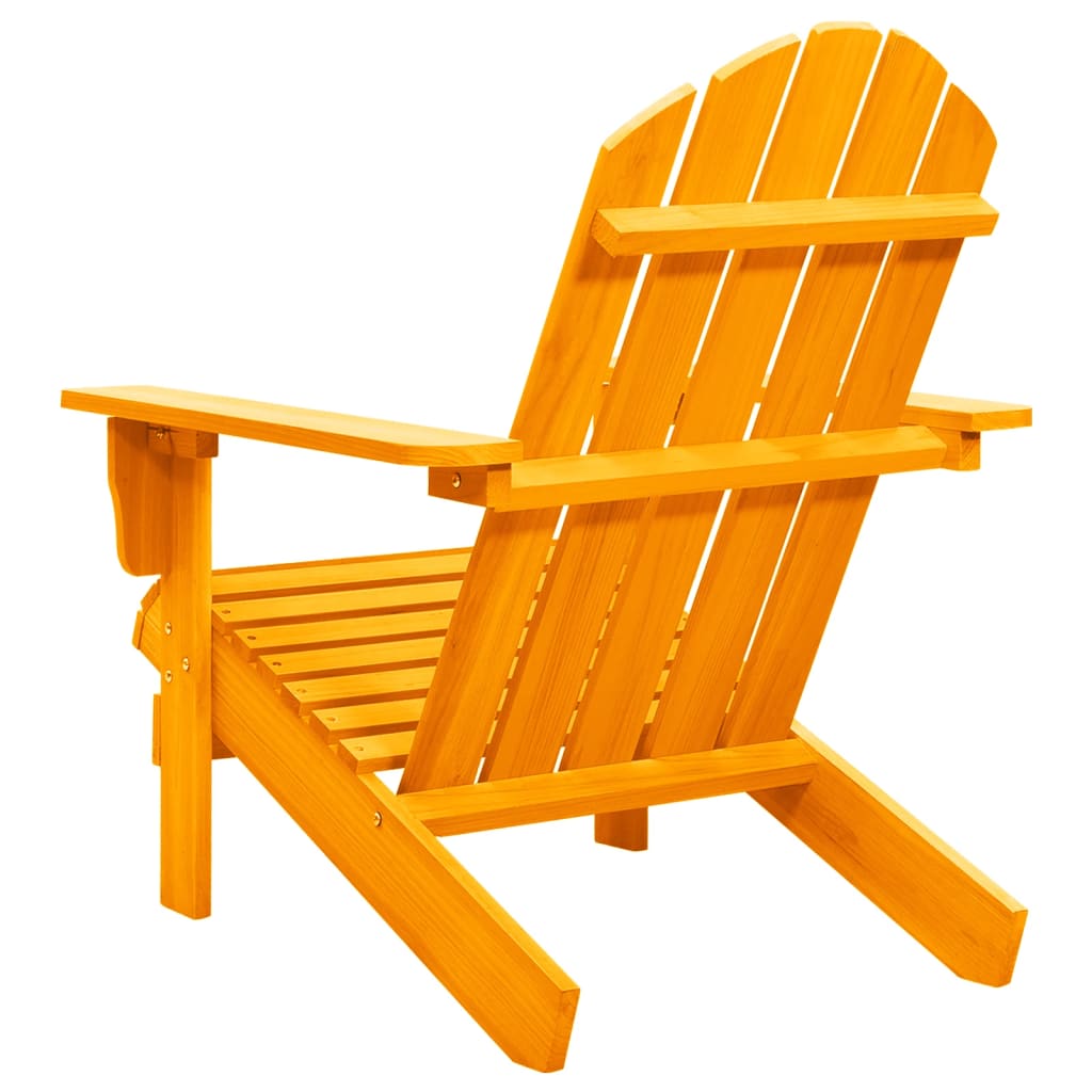 Orange Adirondack Chair in Solid Fir Wood for Your Garden