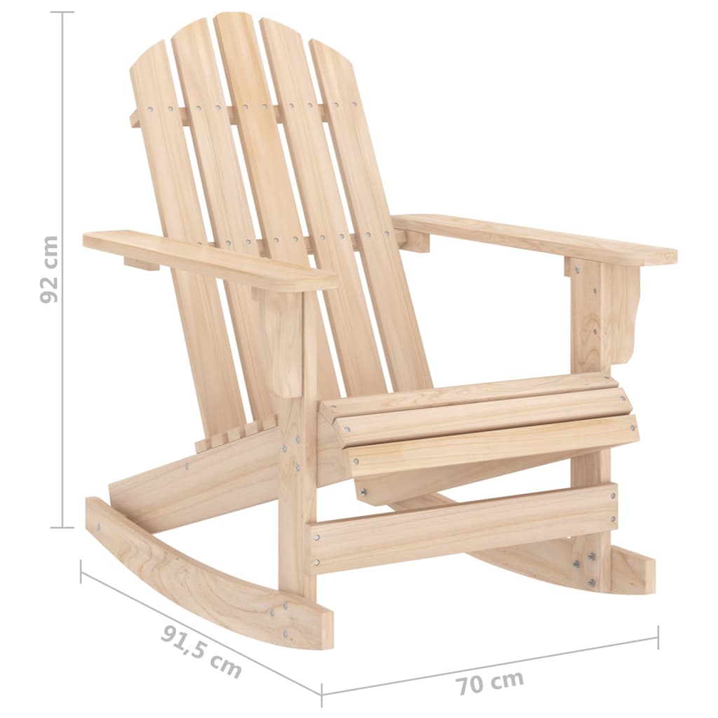 Solid Fir Wood Garden Adirondack Rocking Chair - Natural Finish