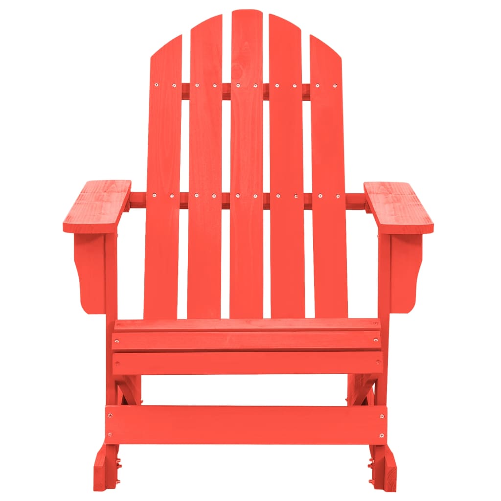 Red Fir Wood Garden Rocking Adirondack Chair - Solid & Stylish