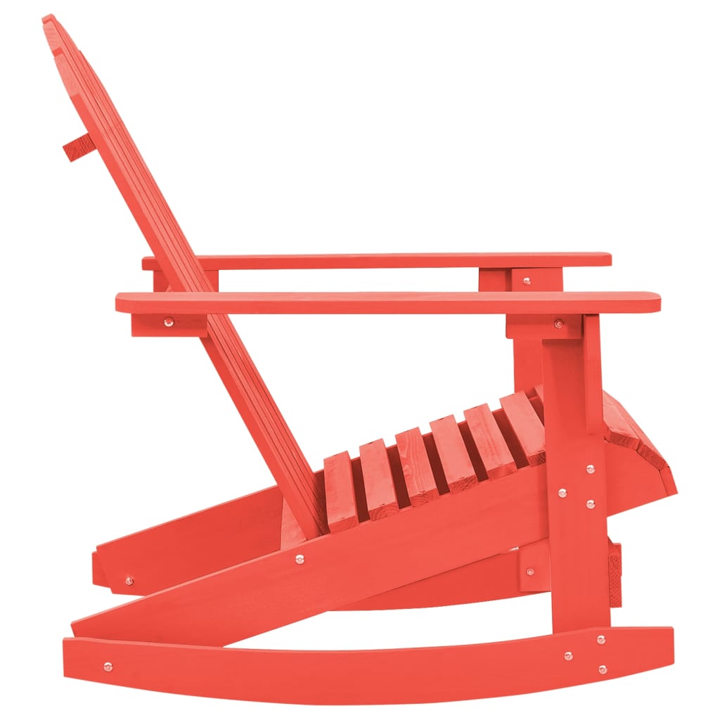Red Fir Wood Garden Rocking Adirondack Chair - Solid & Stylish