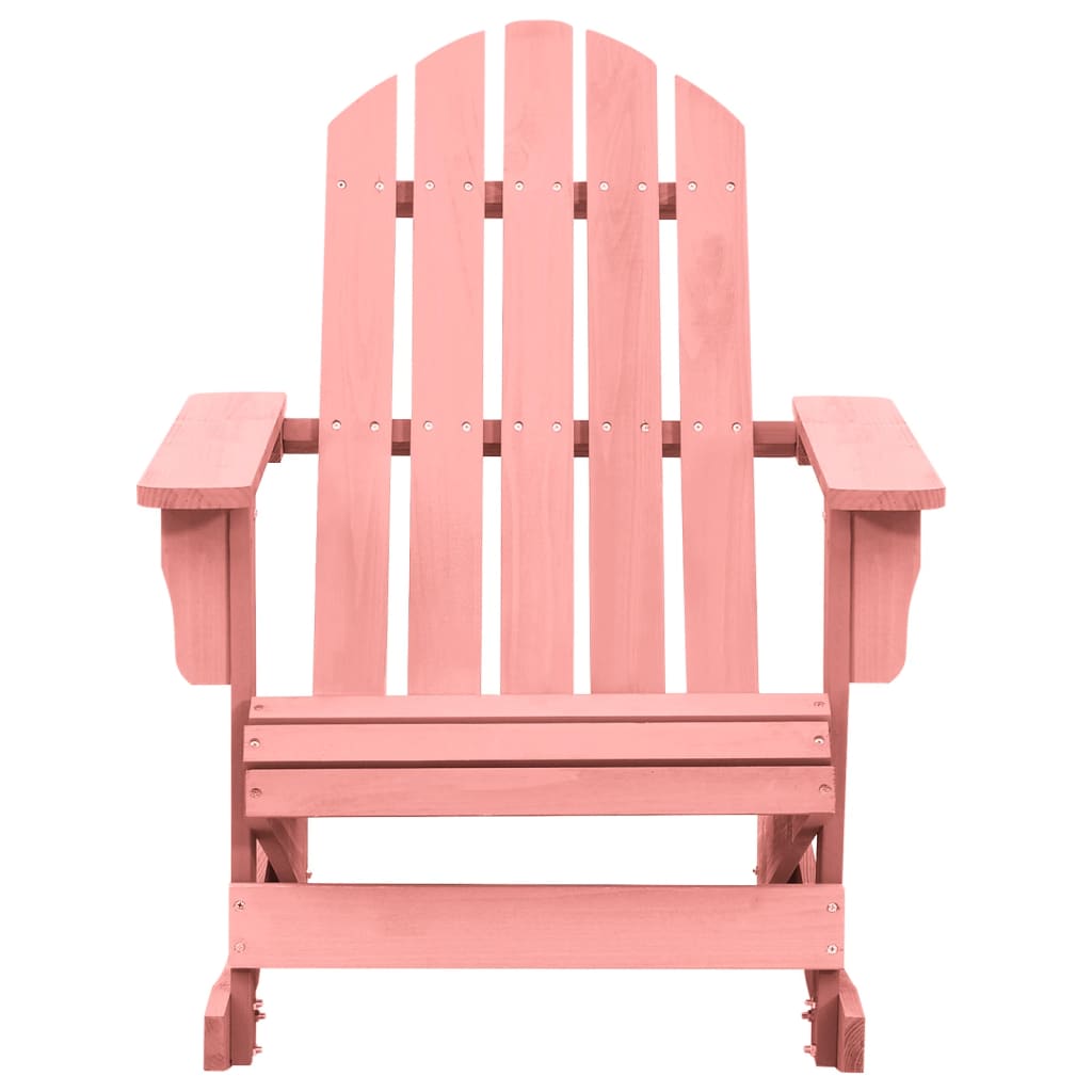 Pink Solid Fir Wood Garden Adirondack Rocking Chair