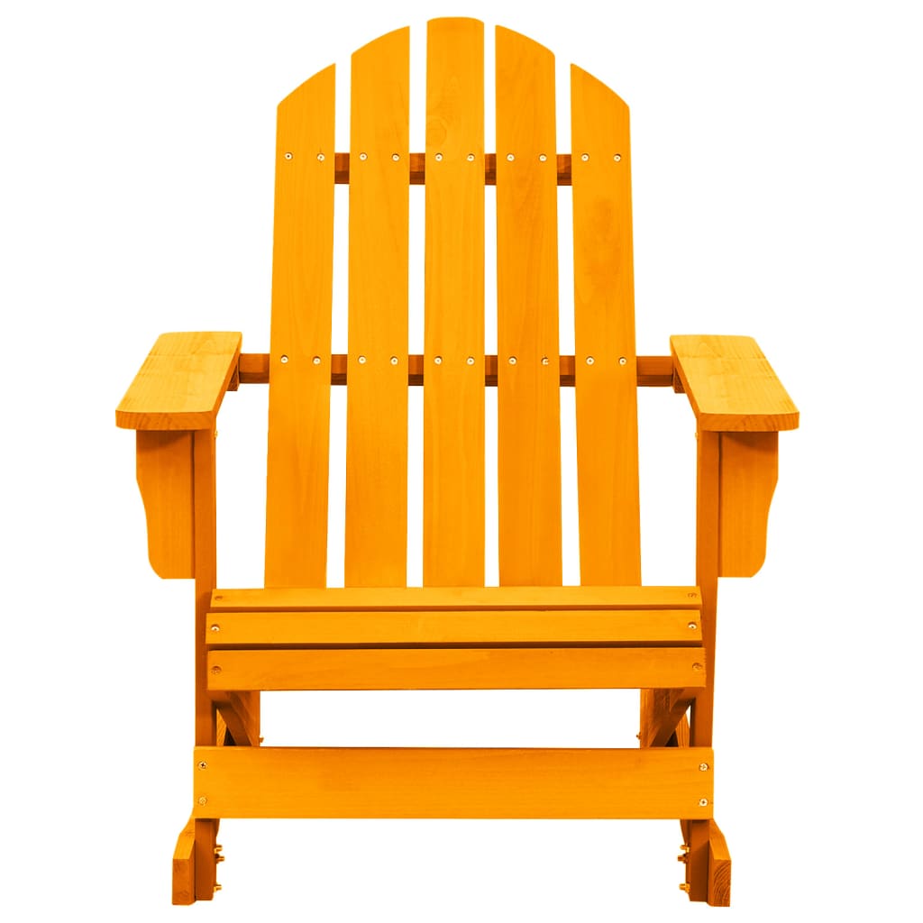 Orange Fir Wood Adirondack Rocking Chair for Gardens