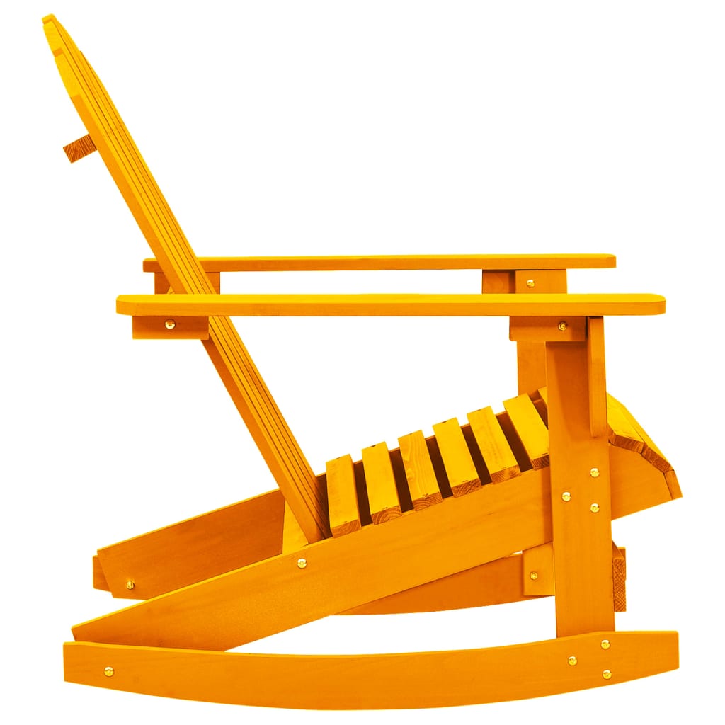 Orange Fir Wood Adirondack Rocking Chair for Gardens