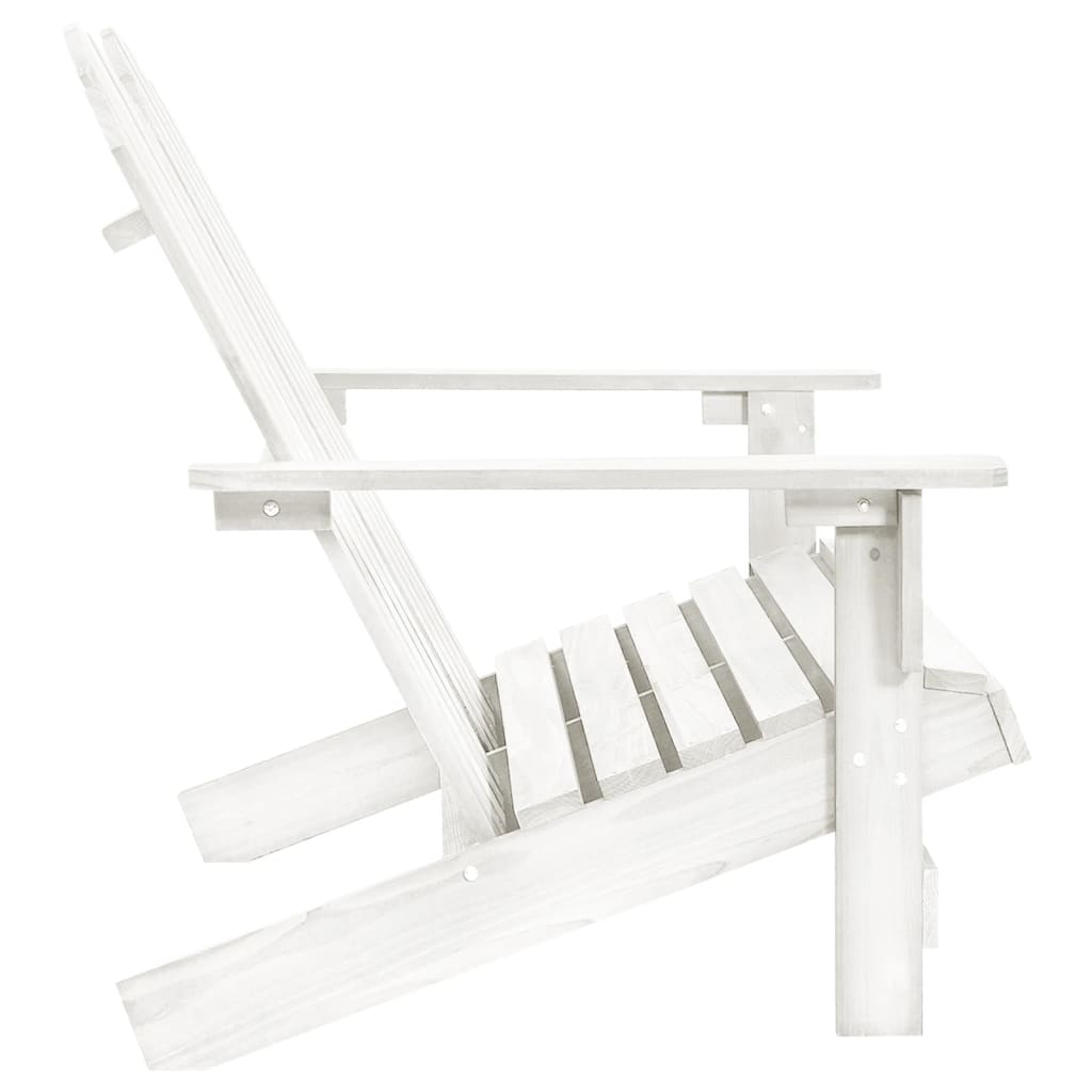 White Solid Fir Wood 2-Seater Garden Adirondack Chair