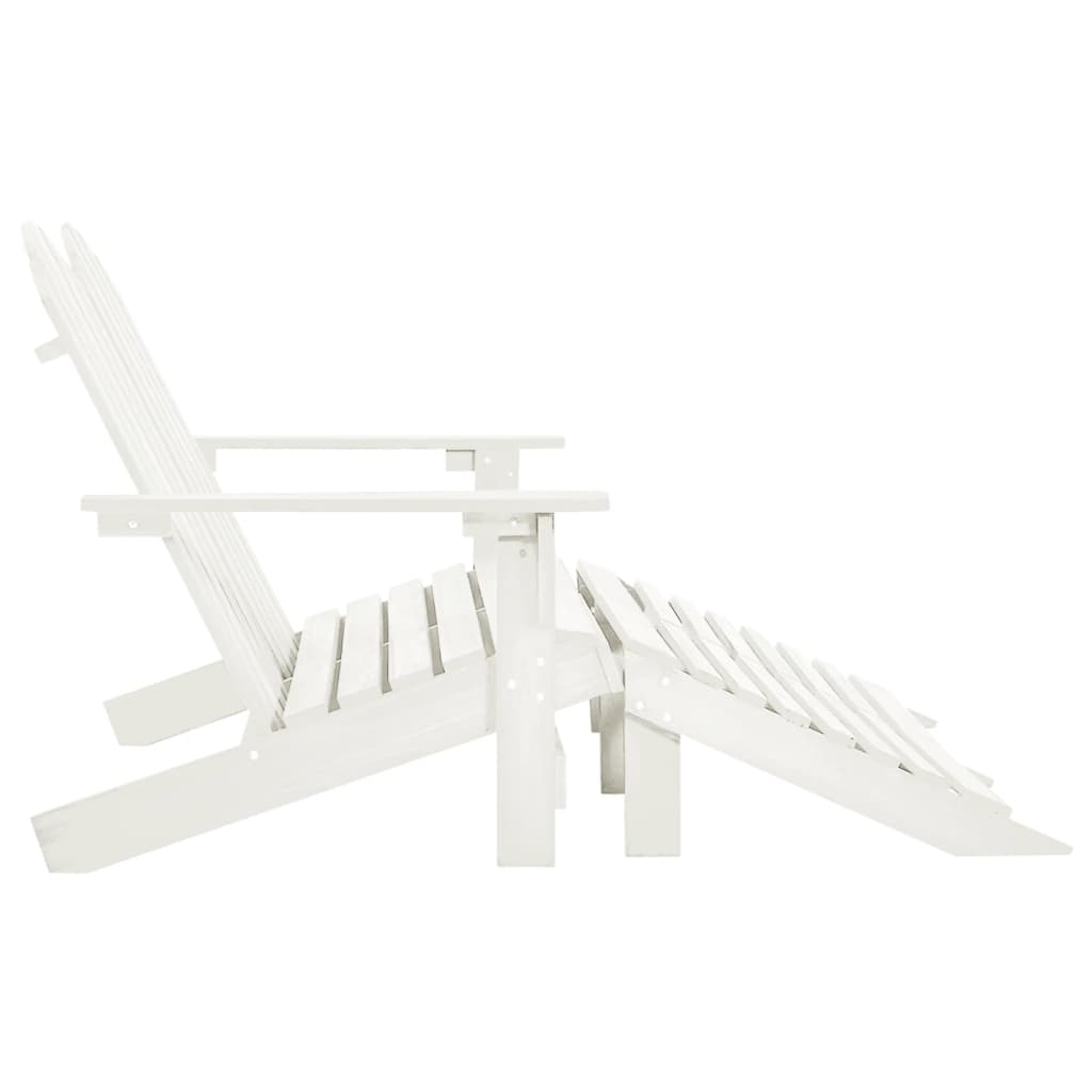 Elegant White Fir Wood 2-Seater Garden Adirondack Chair & Ottoman