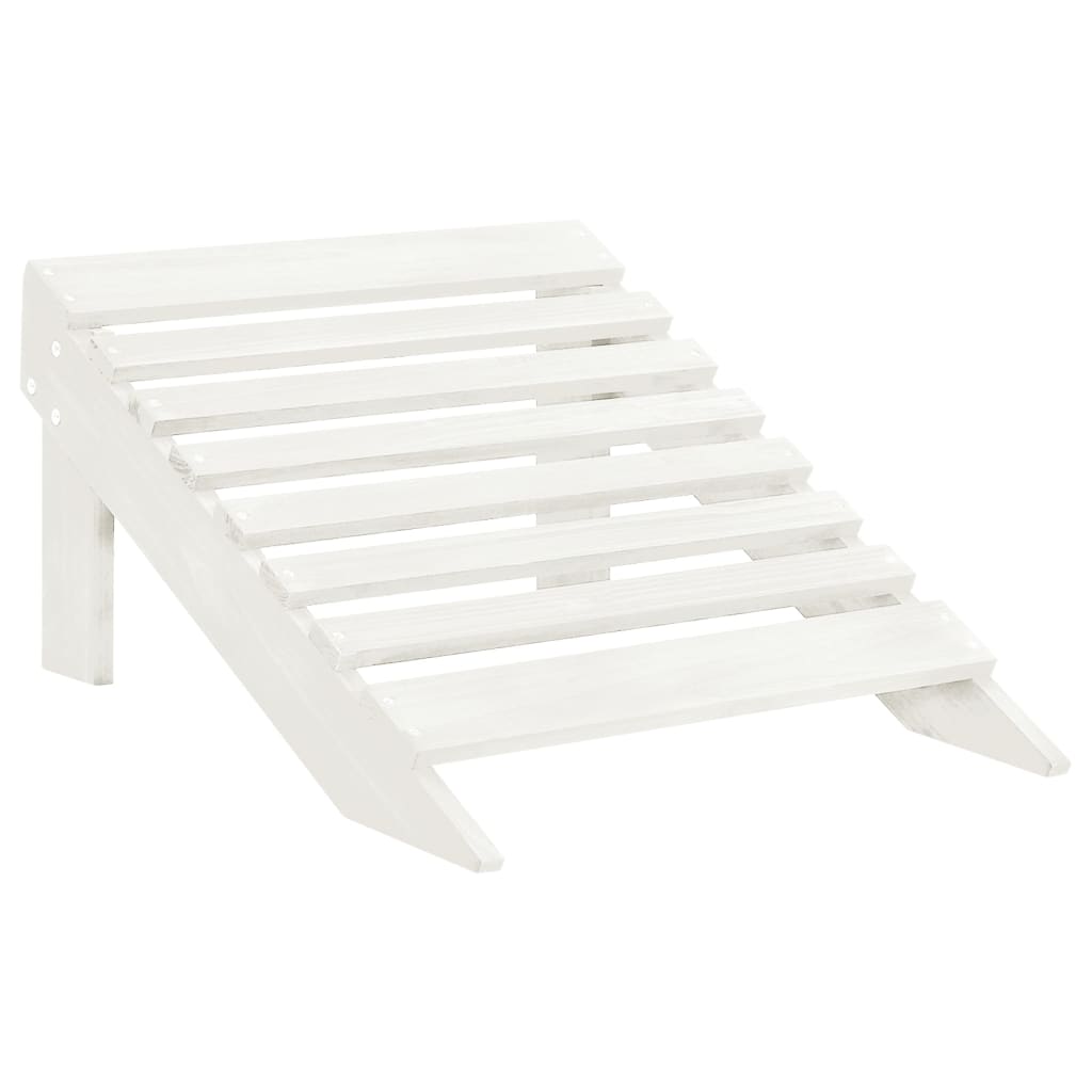 Elegant White Fir Wood 2-Seater Garden Adirondack Chair & Ottoman