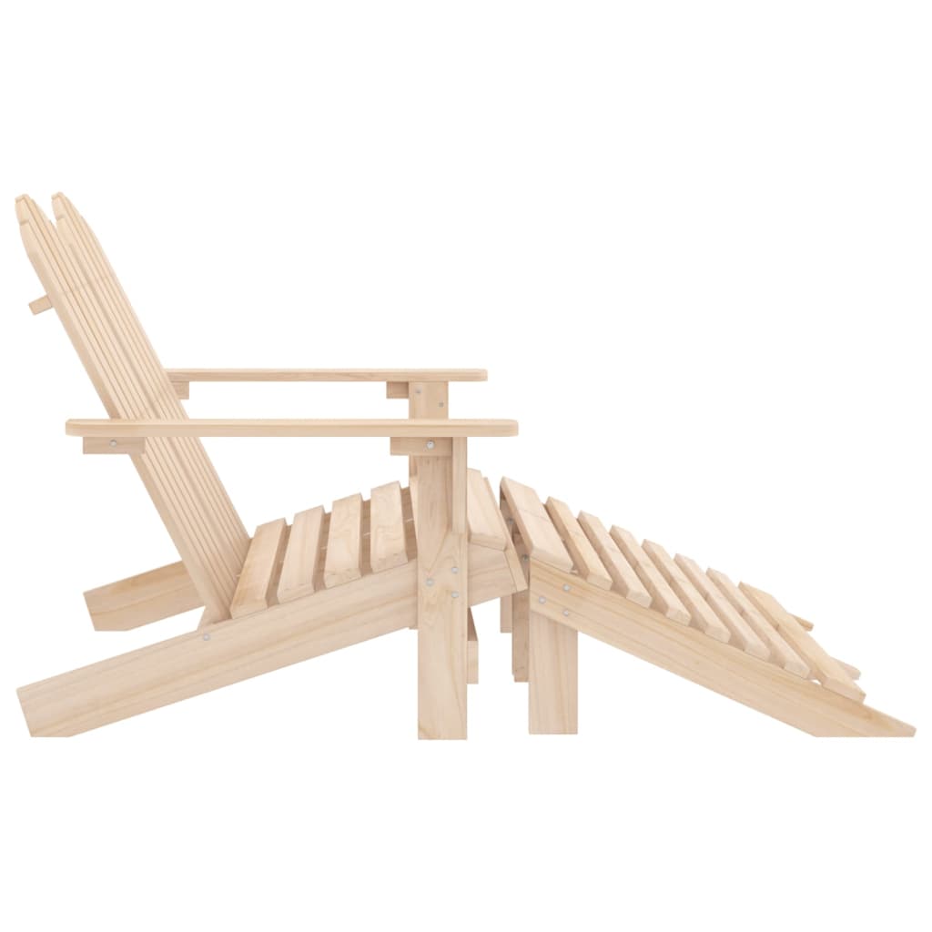 2-Seater Adirondack Chair & Ottoman Set – Fir Wood Elegance