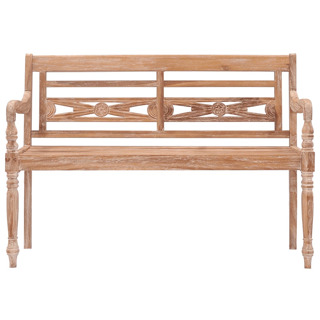 White Wash Teak Wood Batavia Bench 120cm - Solid & Stylish Seating