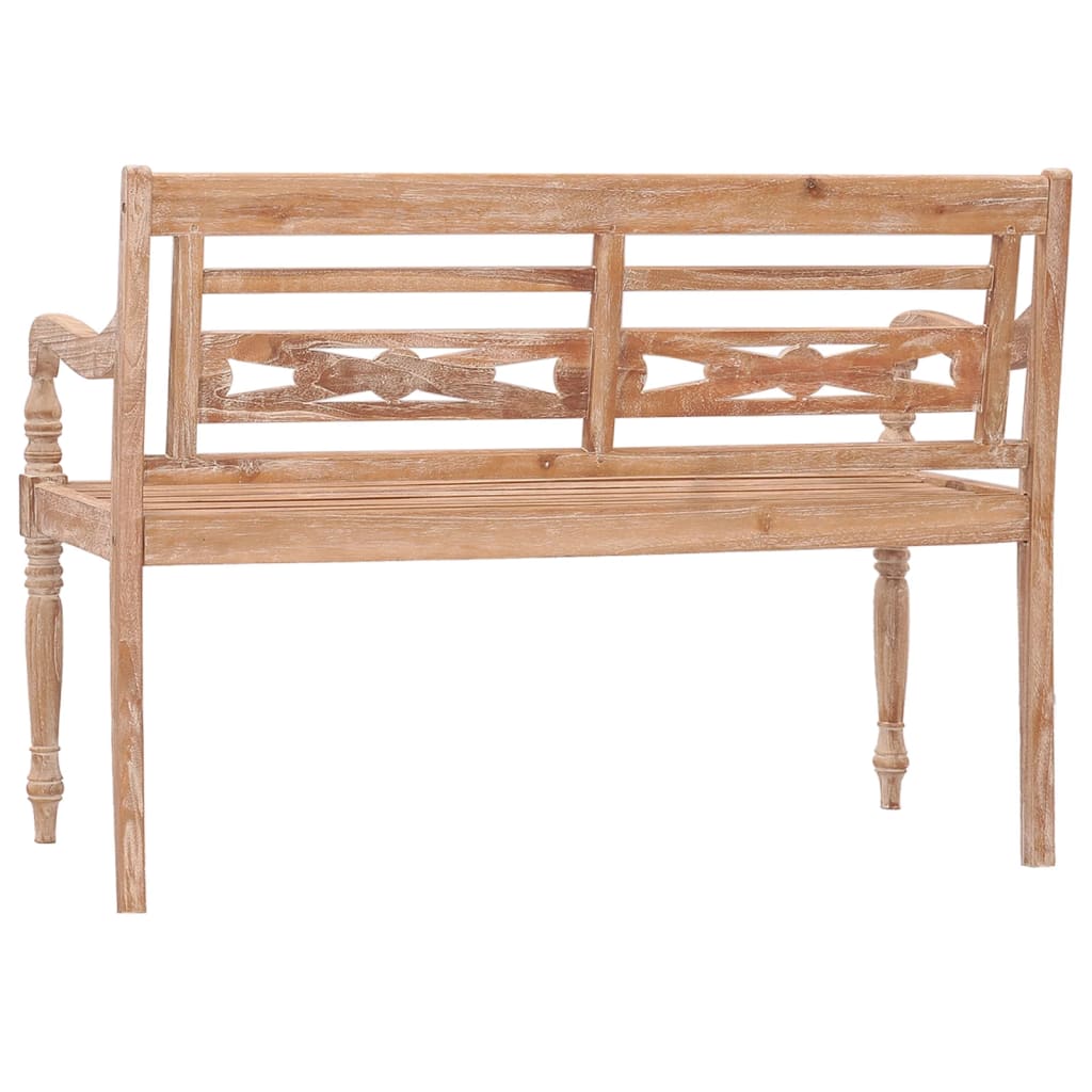 White Wash Teak Wood Batavia Bench 120cm - Solid & Stylish Seating