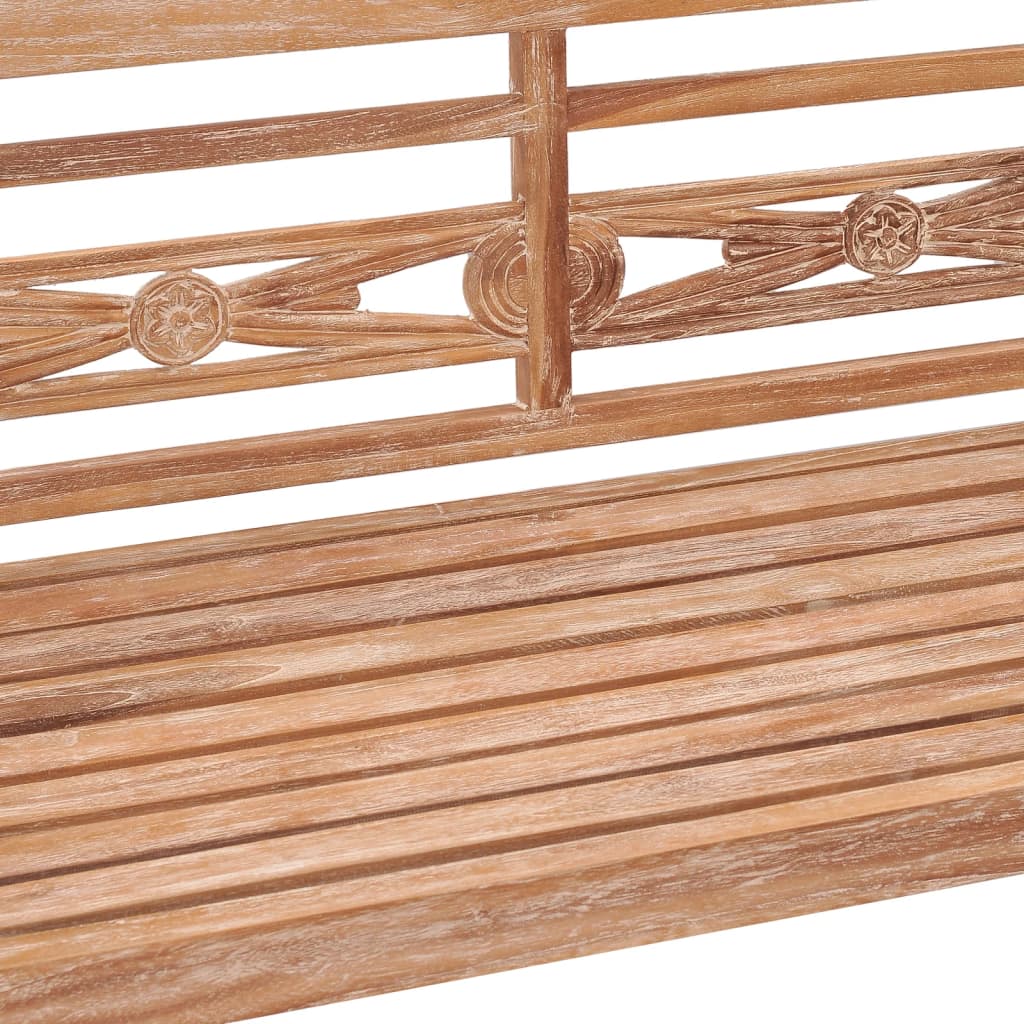 White Wash Teak Wood Batavia Bench 120cm - Solid & Stylish Seating