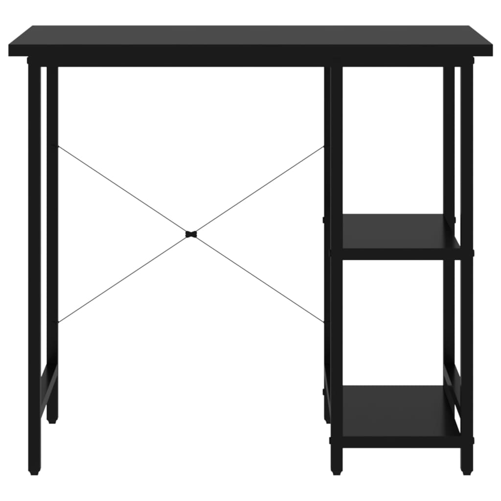 Sleek Black Computer Desk 80x40x72 cm - MDF & Metal Construction