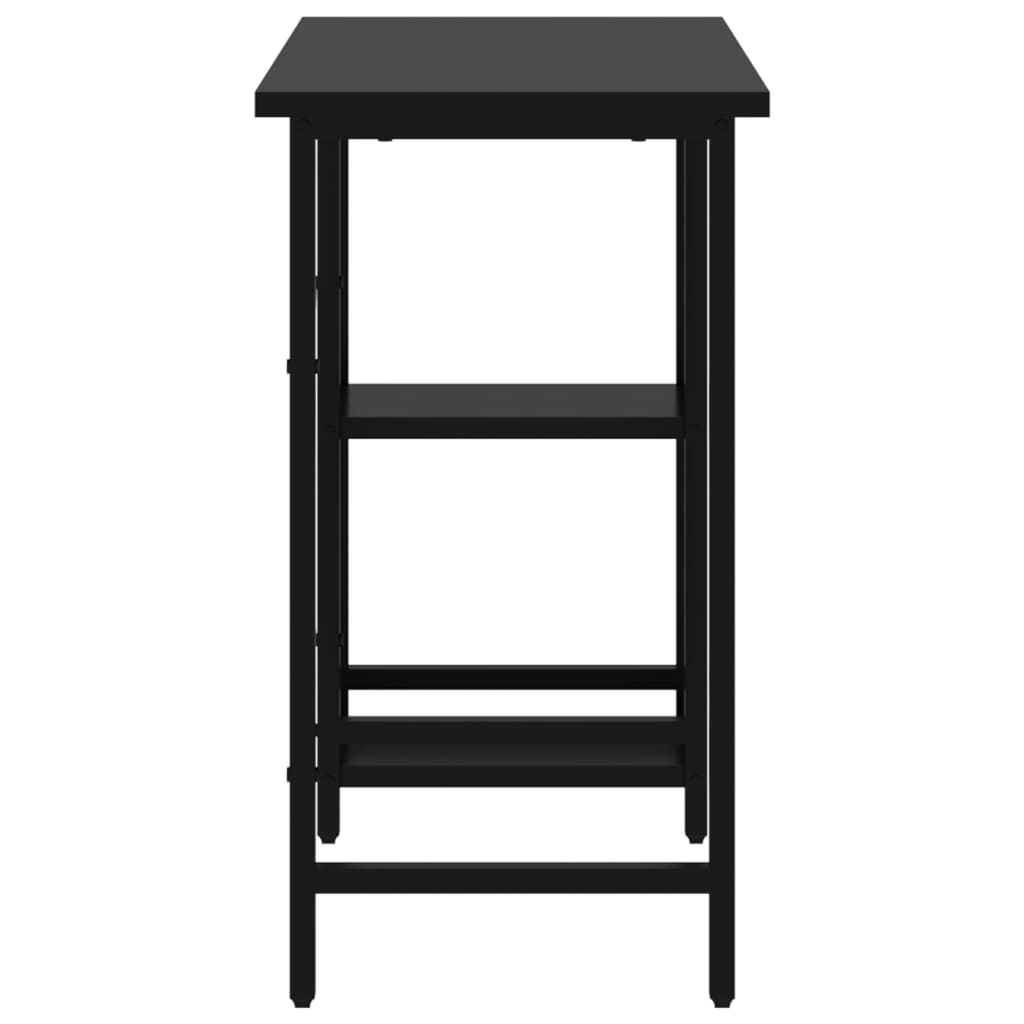 Sleek Black Computer Desk 80x40x72 cm - MDF & Metal Construction